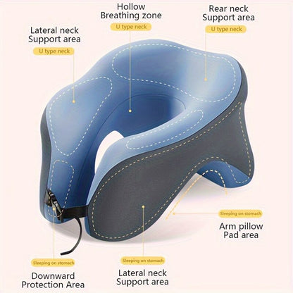 Ergonomic U-shaped core pillow for napping – Lightweight, dry clean only, synthetic fiber cover – Ideal for office, travel, camping, and home use – Supports stomach, back, or side sleepers. Office nap pillow | Ergonomic design | Pillow, sleeping pillow - Image 9