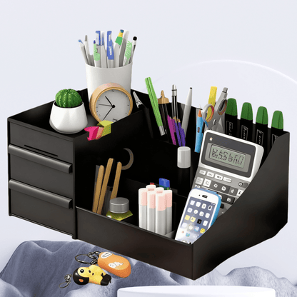 White Multi-Compartment Large-Capacity Desktop Storage Box Keeps vanity tables and desks neat and organized—lipsticks, masks, makeup brushes all stored in one box. Easy access, seamlessly fits into various settings. - Image 5