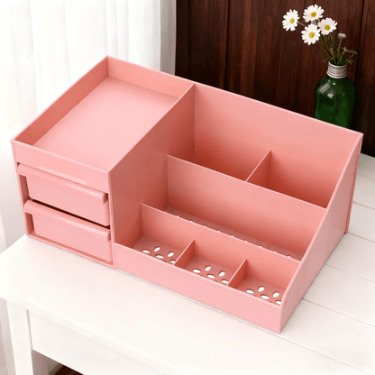 White Multi-Compartment Large-Capacity Desktop Storage Box Keeps vanity tables and desks neat and organized—lipsticks, masks, makeup brushes all stored in one box. Easy access, seamlessly fits into various settings. - Image 6
