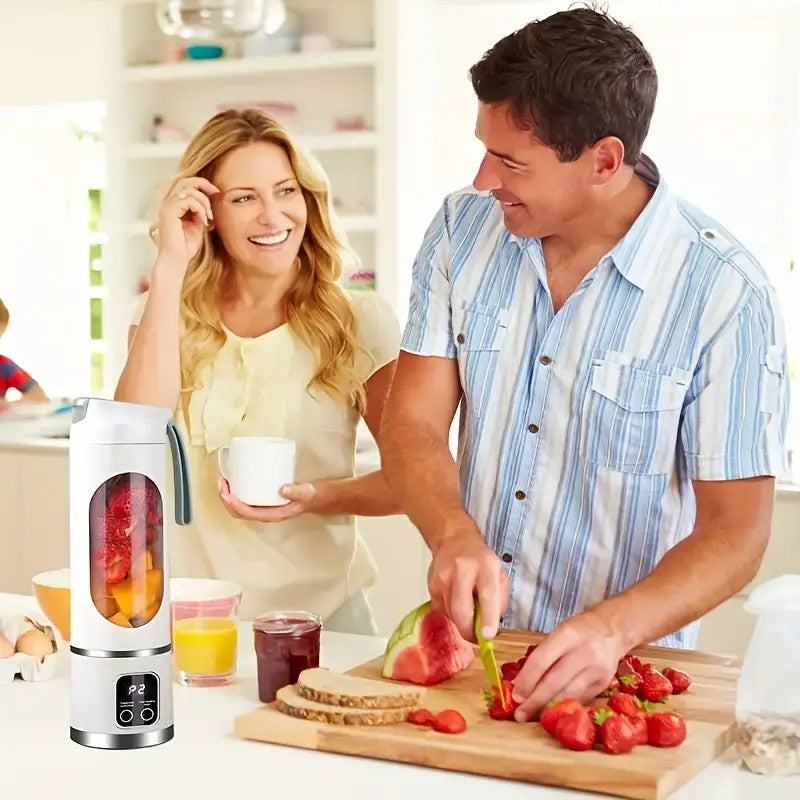 Portable USB Electric Blending Cup with 15.21 oz Capacity (1300 mAh / 3.7 V) – Ideal for Smoothies, Whipped Drinks, Travel, and Fitness. - Image 9