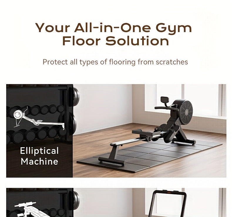 Thickened Foldable Fitness Mat｜Anti-Slip Home Exercise Mat for Treadmill and Yoga, Multi-Functional Silent Floor Protector - Image 5