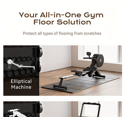 Thickened Foldable Fitness Mat｜Anti-Slip Home Exercise Mat for Treadmill and Yoga, Multi-Functional Silent Floor Protector - Image 5