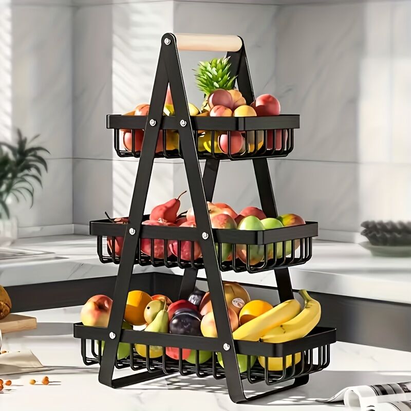 Heavy-Duty Metal Fruit Storage Basket (2-Layer Removable Divider) – Space-Saving Organizer for Kitchen, Refrigerator, Pantry & Dining Table – Sturdy Rectangular Design, Modern Kitchenware | Durable Structure - Image 6