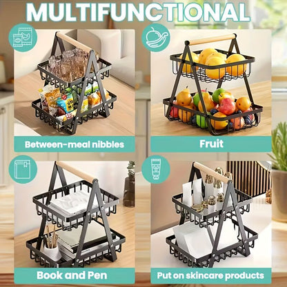 Heavy-Duty Metal Fruit Storage Basket (3-Layer Removable Divider) – Space-Saving Organizer for Kitchen, Refrigerator, Pantry & Dining Table – Sturdy Rectangular Design, Modern Kitchenware | Durable Structure - Image 6