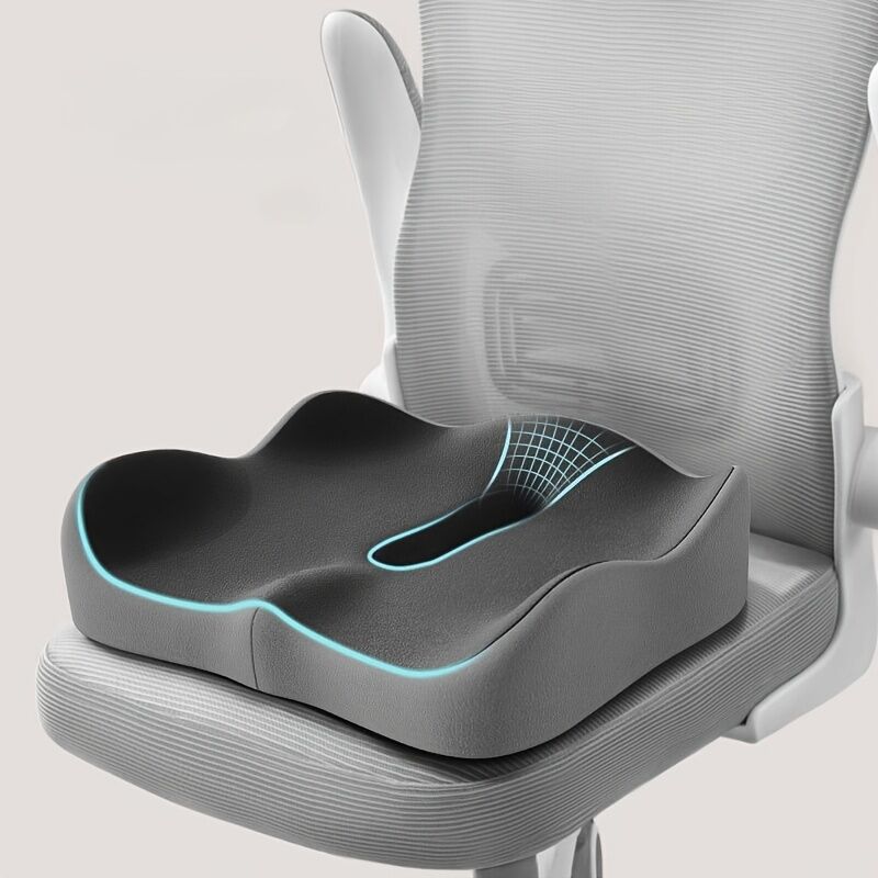 grey+black **Waist Support and Seat Cushion Combo: Scientifically Supports the Back, Breathable and Pressure-Relieving, Comfortable for 8 Hours of Sitting** - Image 2