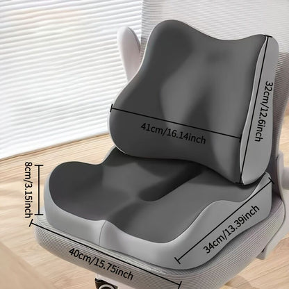grey+black **Waist Support and Seat Cushion Combo: Scientifically Supports the Back, Breathable and Pressure-Relieving, Comfortable for 8 Hours of Sitting** - Image 4