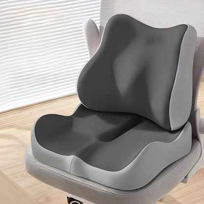 grey+black **Waist Support and Seat Cushion Combo: Scientifically Supports the Back, Breathable and Pressure-Relieving, Comfortable for 8 Hours of Sitting** - Image 5
