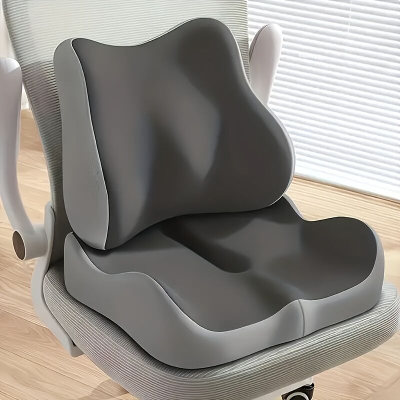grey+black **Waist Support and Seat Cushion Combo: Scientifically Supports the Back, Breathable and Pressure-Relieving, Comfortable for 8 Hours of Sitting** - Image 6