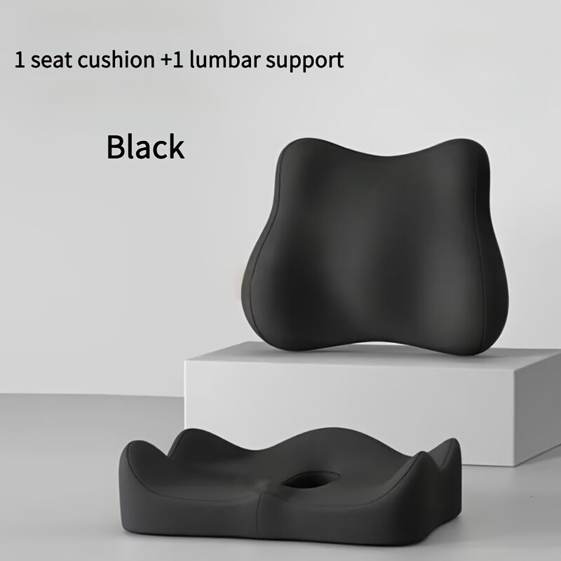 grey+black **Waist Support and Seat Cushion Combo: Scientifically Supports the Back, Breathable and Pressure-Relieving, Comfortable for 8 Hours of Sitting** - Image 7