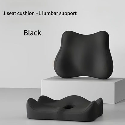 grey+black **Waist Support and Seat Cushion Combo: Scientifically Supports the Back, Breathable and Pressure-Relieving, Comfortable for 8 Hours of Sitting** - Image 7