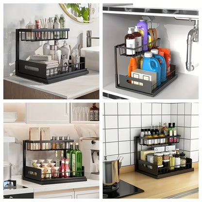 Not Designed for Design, But Designed for Life: Heavy-Duty Metal Frame Holds 50 lbs, Honeycomb Grid Prevents Water Accumulation, Non-Slip Upgraded Suction Cups for Stable Multi-Scenario Storage(Black) - Image 2
