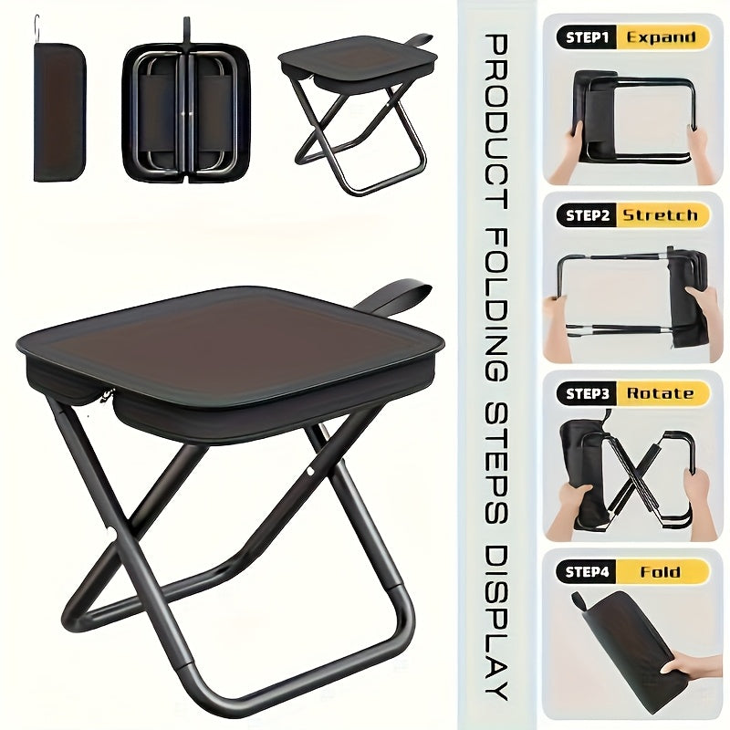 Outdoor One-Second Quick-Open Lightweight Folding Stool | 150KG High Load-Bearing | Portable Camping Chair, Picnic & Fishing Seat | Sturdy & Stable, Packable into Backpack | Essential for Travel - Image 3