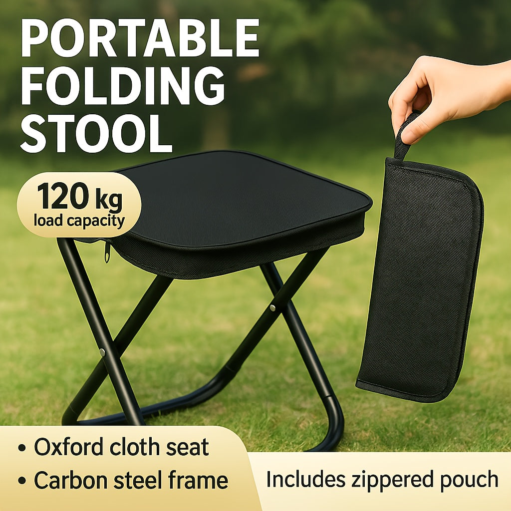 Outdoor One-Second Quick-Open Lightweight Folding Stool | 150KG High Load-Bearing | Portable Camping Chair, Picnic & Fishing Seat | Sturdy & Stable, Packable into Backpack | Essential for Travel - Image 6