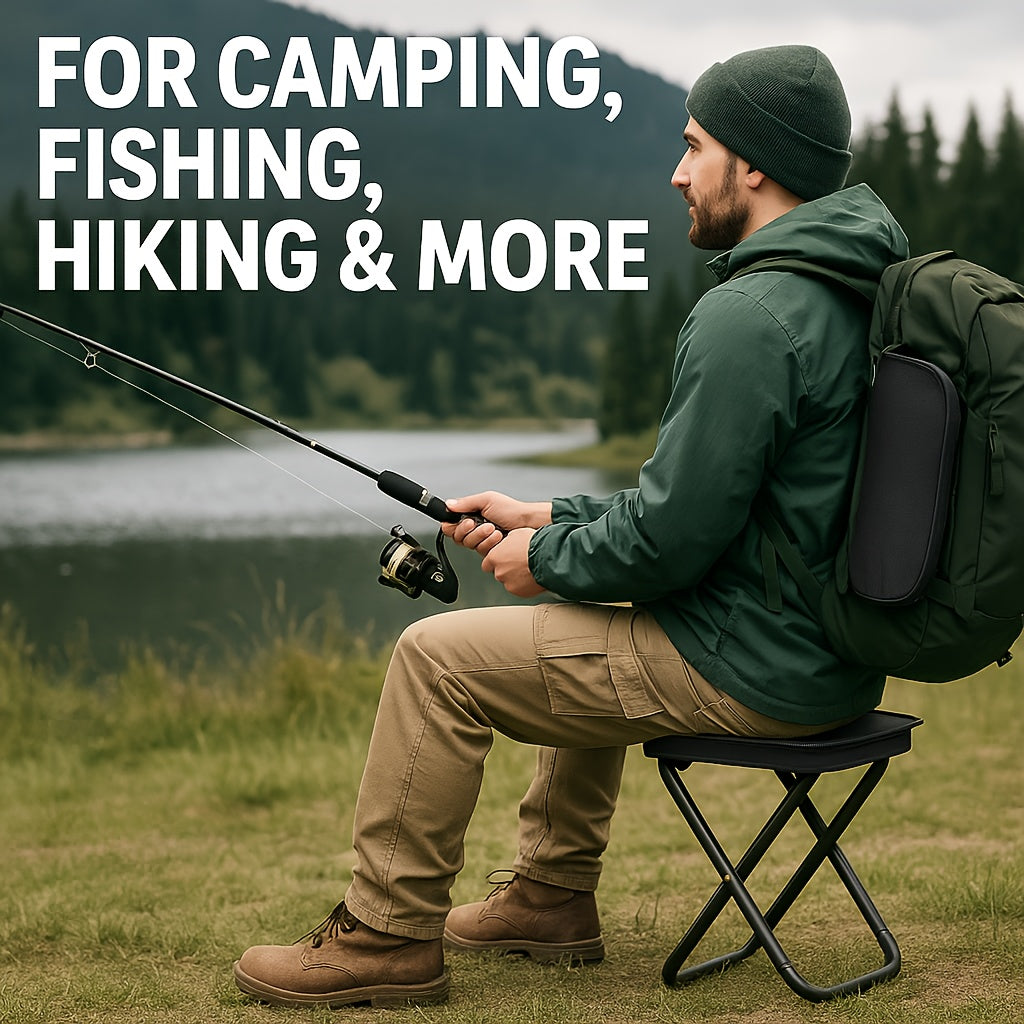 Outdoor One-Second Quick-Open Lightweight Folding Stool | 150KG High Load-Bearing | Portable Camping Chair, Picnic & Fishing Seat | Sturdy & Stable, Packable into Backpack | Essential for Travel - Image 9