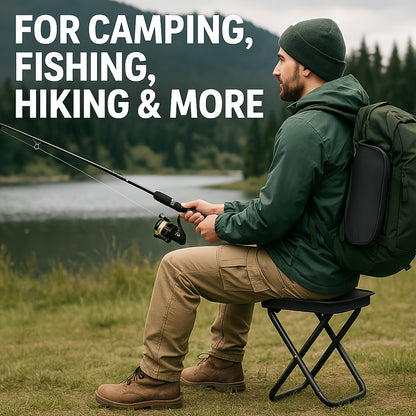 Outdoor One-Second Quick-Open Lightweight Folding Stool | 150KG High Load-Bearing | Portable Camping Chair, Picnic & Fishing Seat | Sturdy & Stable, Packable into Backpack | Essential for Travel - Image 9