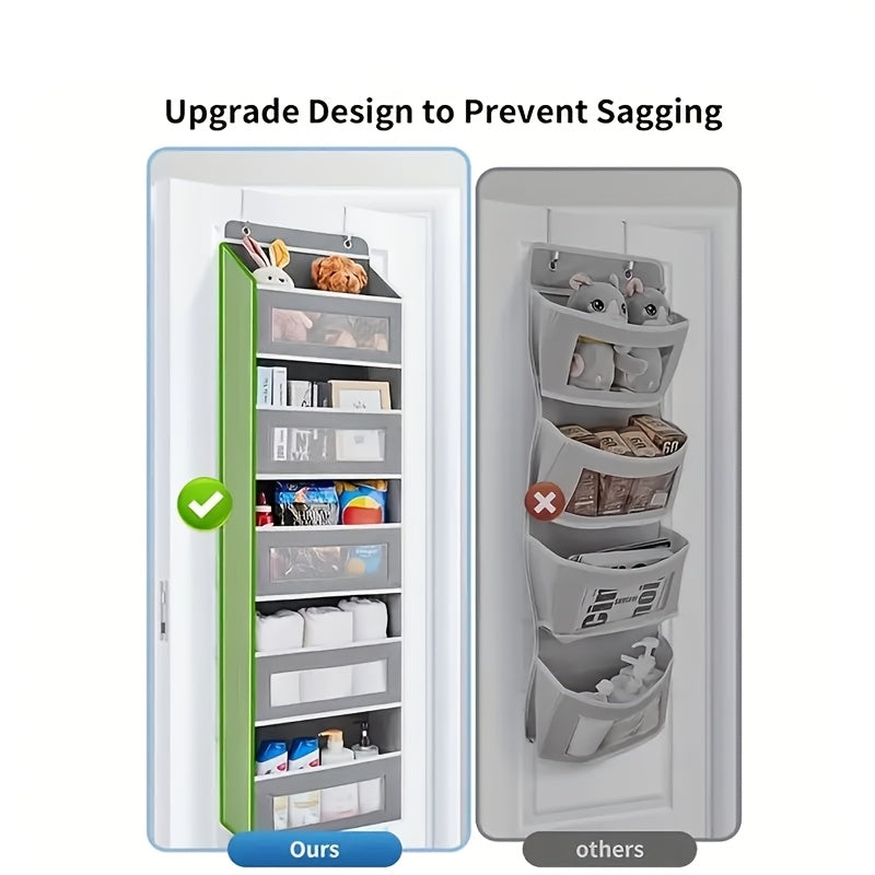 Storage Marvel in Black & Gray — 3-Tier Over-the-Door Organizer with 3 Large Pockets. Sturdy and Anti-Tip Design for Strong Load-Bearing. A Neat Solution for Bedroom, Bathroom & Storage Room.(BLACK) - Image 9