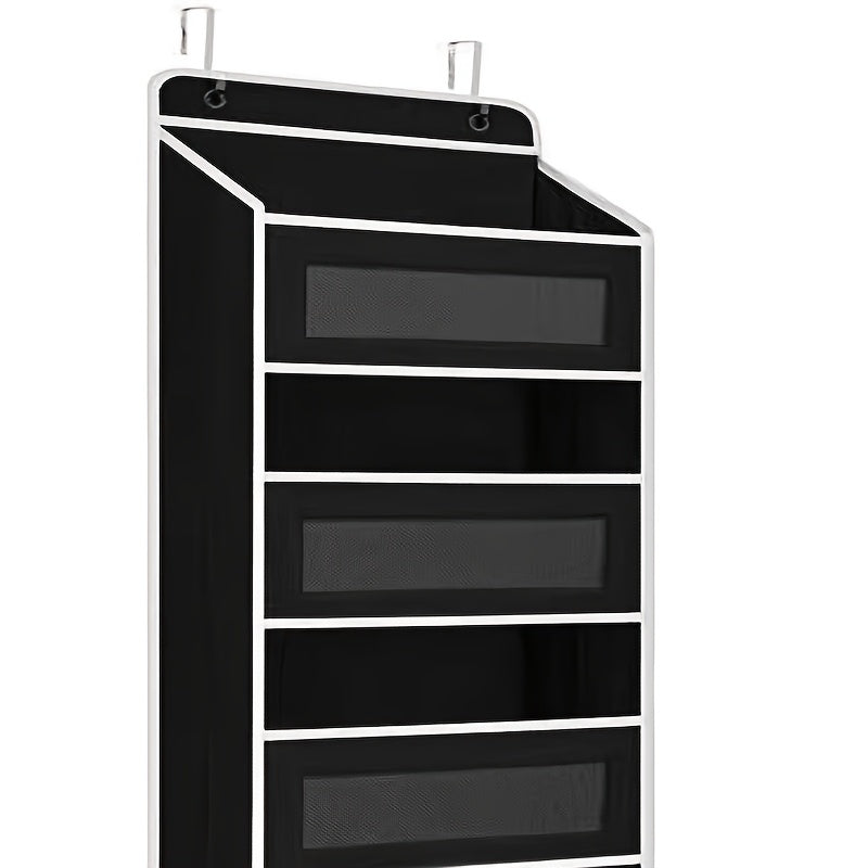 Storage Marvel in Black & Gray — 3-Tier Over-the-Door Organizer with 3 Large Pockets. Sturdy and Anti-Tip Design for Strong Load-Bearing. A Neat Solution for Bedroom, Bathroom & Storage Room.(GREY)) - Image 2