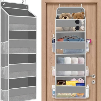 Storage Marvel in Black & Gray — 3-Tier Over-the-Door Organizer with 3 Large Pockets. Sturdy and Anti-Tip Design for Strong Load-Bearing. A Neat Solution for Bedroom, Bathroom & Storage Room.(GREY)) - Image 5