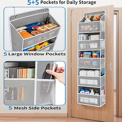 Storage Marvel in Black & Gray — 3-Tier Over-the-Door Organizer with 3 Large Pockets. Sturdy and Anti-Tip Design for Strong Load-Bearing. A Neat Solution for Bedroom, Bathroom & Storage Room.(GREY)) - Image 7