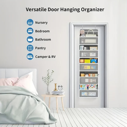 Storage Marvel in Black & Gray — 5-Tier Over-the-Door Organizer with 5 Large Pockets. Sturdy and Anti-Tip Design for Strong Load-Bearing. A Neat Solution for Bedroom, Bathroom & Storage Room.（GREY） - Image 4