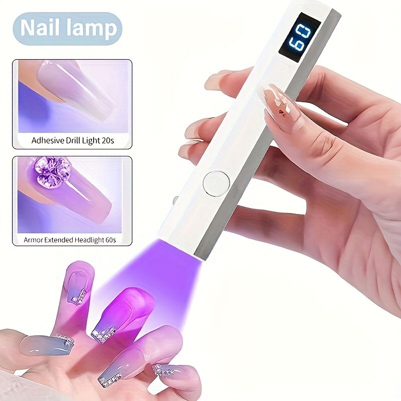 A compact portable gel nail polish lamp with a digital display — this wireless lamp lights up quickly and is perfect for home nail salons and travel. - Image 3