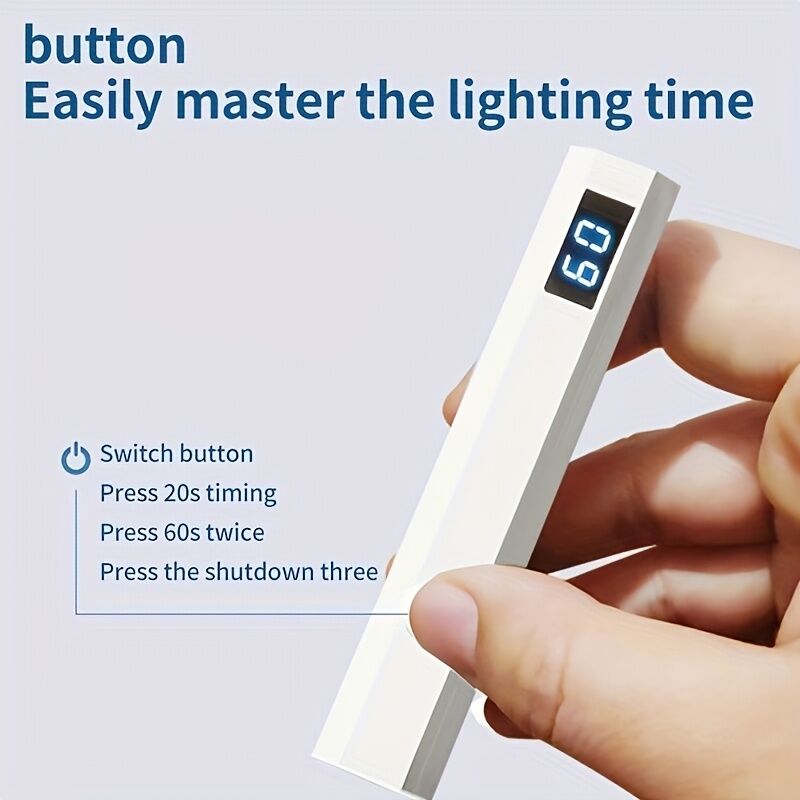 A compact portable gel nail polish lamp with a digital display — this wireless lamp lights up quickly and is perfect for home nail salons and travel. - Image 4