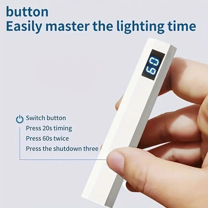 A compact portable gel nail polish lamp with a digital display — this wireless lamp lights up quickly and is perfect for home nail salons and travel. - Image 4