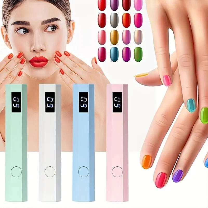 A compact portable gel nail polish lamp with a digital display — this wireless lamp lights up quickly and is perfect for home nail salons and travel. - Image 9