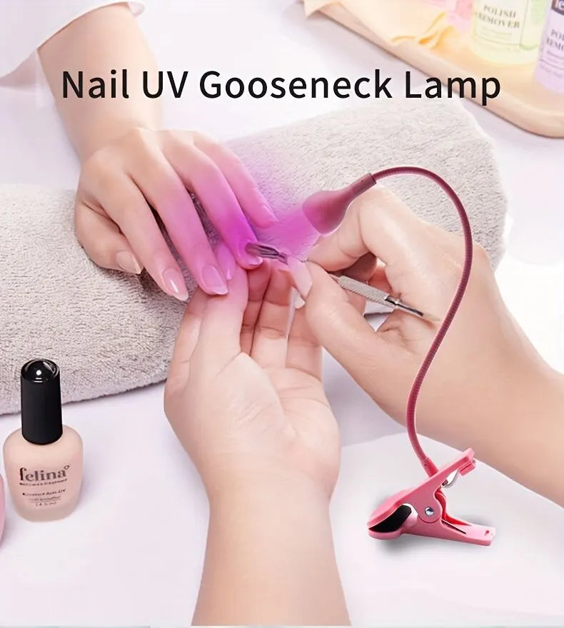 Straight UV/LED Nail Lamp, Table Lamp, Night Light, USB Nail Clamp Light, Gel Polish Curing Light with UV/LED Dual Function（pink） - Image 8