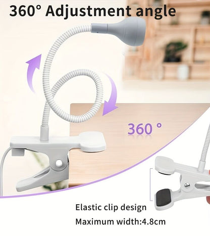 Straight UV/LED Nail Lamp, Table Lamp, Night Light, USB Nail Clamp Light, Gel Polish Curing Light with UV/LED Dual Function（WHITE） - Image 5