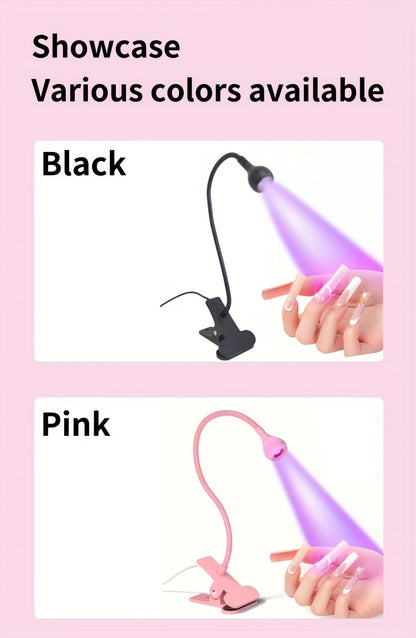 Straight UV/LED Nail Lamp, Table Lamp, Night Light, USB Nail Clamp Light, Gel Polish Curing Light with UV/LED Dual Function.（silver） - Image 2