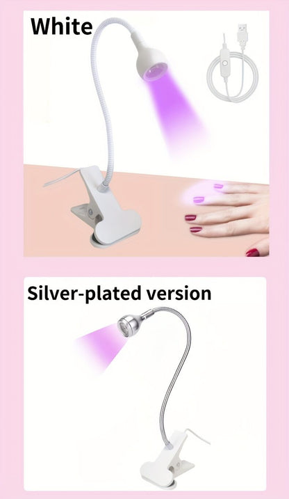 Straight UV/LED Nail Lamp, Table Lamp, Night Light, USB Nail Clamp Light, Gel Polish Curing Light with UV/LED Dual Function.（silver） - Image 9