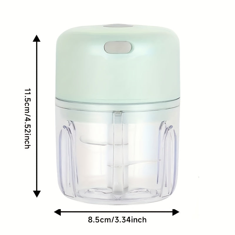 GREEN Mini Electric Garlic Chopper, Meat Grinder, and Vegetable Chopper, USB Rechargeable Mini Food Blender, Efficient Small Food Processor, Suitable for Ginger, Chili, Fruits, and Meat - Image 5