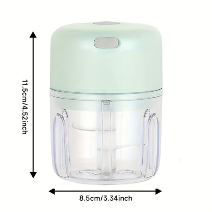 GREEN Mini Electric Garlic Chopper, Meat Grinder, and Vegetable Chopper, USB Rechargeable Mini Food Blender, Efficient Small Food Processor, Suitable for Ginger, Chili, Fruits, and Meat - Image 5