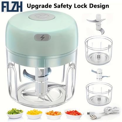 GREEN Mini Electric Garlic Chopper, Meat Grinder, and Vegetable Chopper, USB Rechargeable Mini Food Blender, Efficient Small Food Processor, Suitable for Ginger, Chili, Fruits, and Meat - Image 7