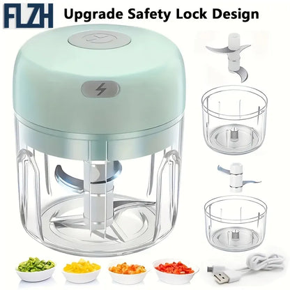 GREEN Mini Electric Garlic Chopper, Meat Grinder, and Vegetable Chopper, USB Rechargeable Mini Food Blender, Efficient Small Food Processor, Suitable for Ginger, Chili, Fruits, and Meat - Image 7
