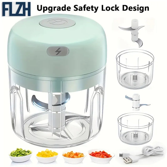 GREEN Mini Electric Garlic Chopper, Meat Grinder, and Vegetable Chopper, USB Rechargeable Mini Food Blender, Efficient Small Food Processor, Suitable for Ginger, Chili, Fruits, and Meat - Image 7