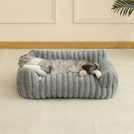 white Comfortable Cat Sofa, Cute and Soft Cat Bed, Cat House Breathable Cat Sleeping Basket, Suitable for Large, Medium, and Small Cats for Year-Round Sleeping Use, Cozy Pet Bed, Cat Furniture, Modern Pet Furniture, Fashionable Cat Perch, Comfortably Fill - Image 2