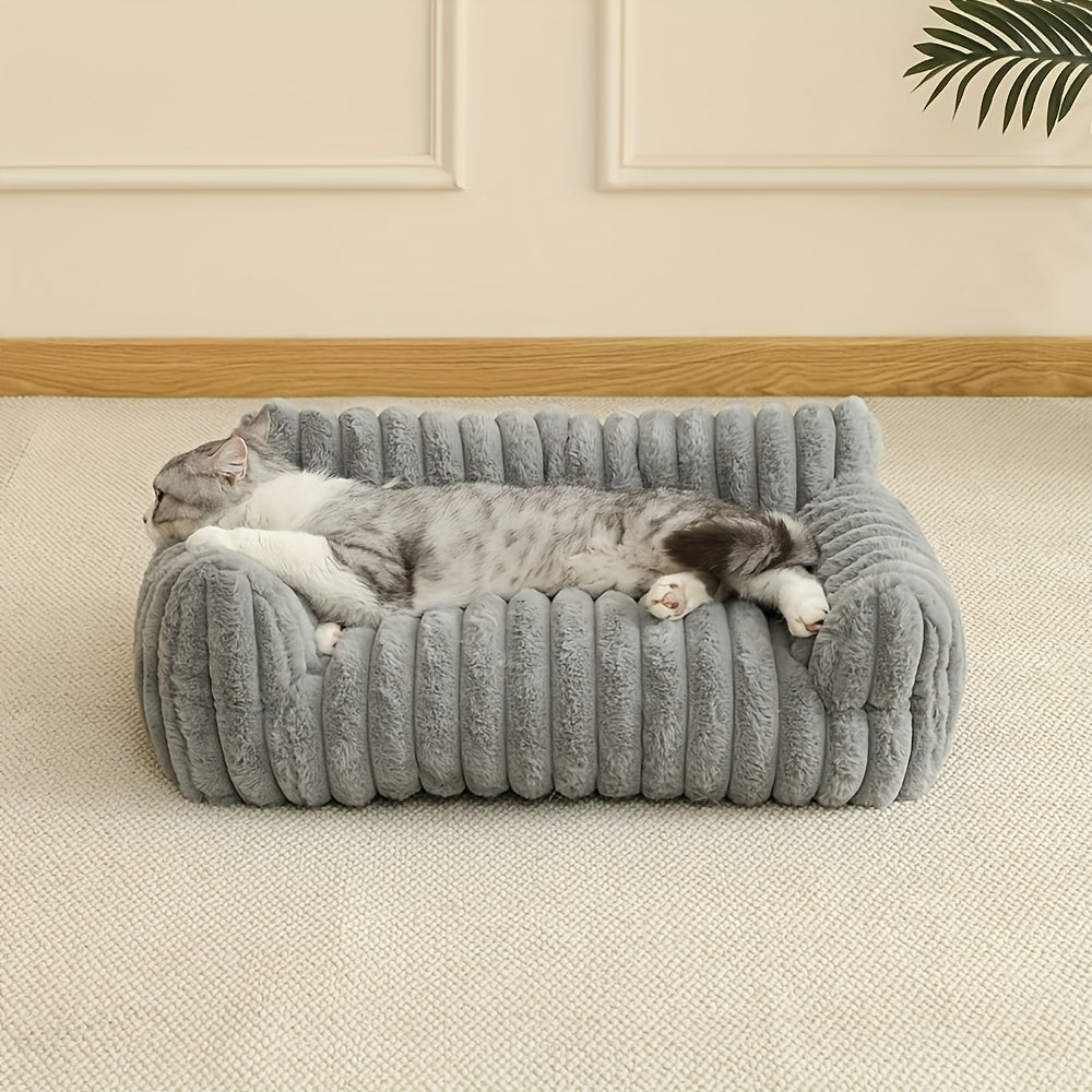 white Comfortable Cat Sofa, Cute and Soft Cat Bed, Cat House Breathable Cat Sleeping Basket, Suitable for Large, Medium, and Small Cats for Year-Round Sleeping Use, Cozy Pet Bed, Cat Furniture, Modern Pet Furniture, Fashionable Cat Perch, Comfortably Fill - Image 6