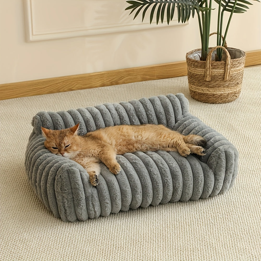 white Comfortable Cat Sofa, Cute and Soft Cat Bed, Cat House Breathable Cat Sleeping Basket, Suitable for Large, Medium, and Small Cats for Year-Round Sleeping Use, Cozy Pet Bed, Cat Furniture, Modern Pet Furniture, Fashionable Cat Perch, Comfortably Fill - Image 8