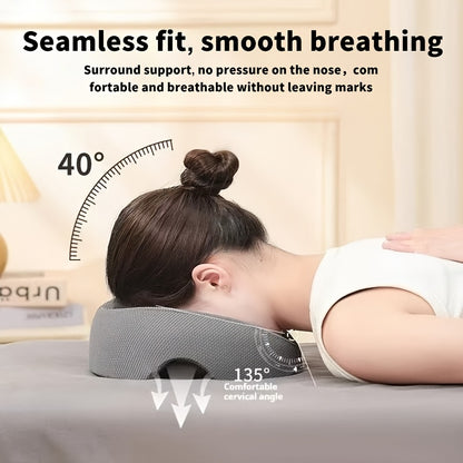 GREY Soft O-shaped/U-shaped Face Pillow for Beauty Salons/Spa Massage, Ergonomic Face Pillow, Multi-functional Suitable for Adult Facial Care and Relaxation, Multi-functional Neck and Face Support Comfort Face Pillow - Image 3