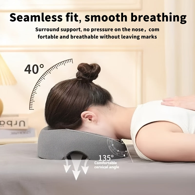 BLUE Soft O-shaped/U-shaped Face Pillow for Beauty Salons/Spa Massage, Ergonomic Face Pillow, Multi-functional Suitable for Adult Facial Care and Relaxation, Multi-functional Neck and Face Support Comfort Face Pillow - Image 3