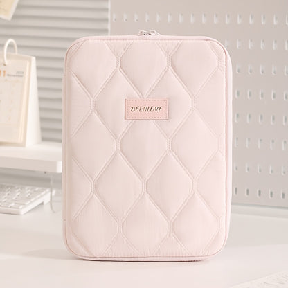 **BEENLOVE Tablet Storage Bag: 180° Full-Open Independent Compartment, Shockproof & Portable, Multifunctional Design**(Pink)