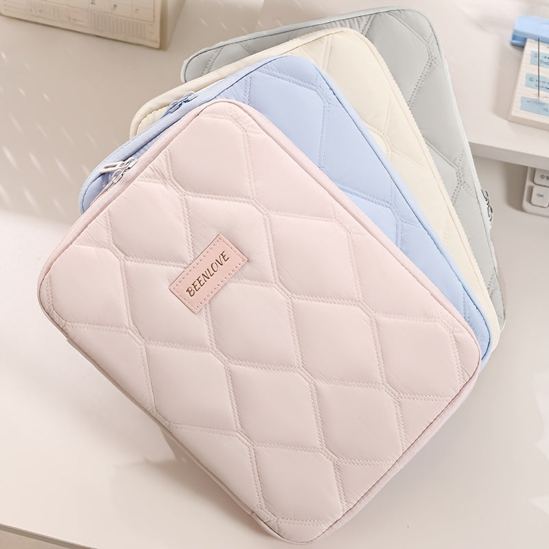 **BEENLOVE Tablet Storage Bag: 180° Full-Open Independent Compartment, Shockproof & Portable, Multifunctional Design**(Pink) - Image 6