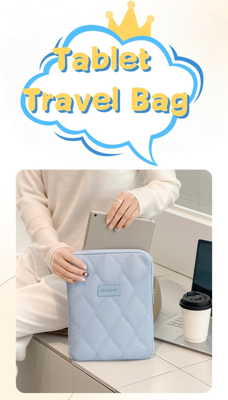 **BEENLOVE Tablet Storage Bag: 180° Full-Open Independent Compartment, Shockproof & Portable, Multifunctional Design**(Pink) - Image 8