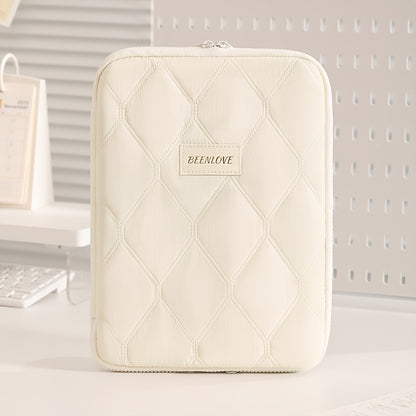 (beige)**BEENLOVE Tablet Storage Bag: 180° Full-Open Independent Compartment, Shockproof & Portable, Multifunctional Design**