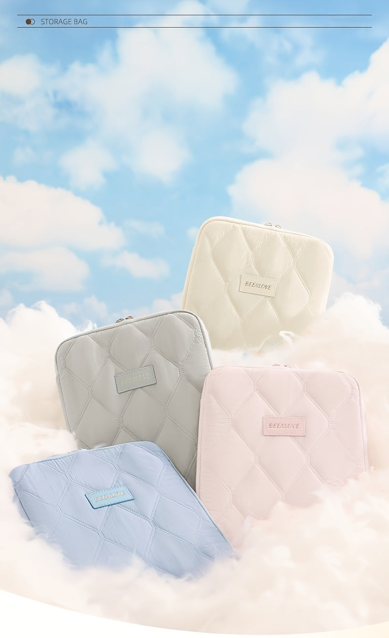 (beige)**BEENLOVE Tablet Storage Bag: 180° Full-Open Independent Compartment, Shockproof & Portable, Multifunctional Design** - Image 4