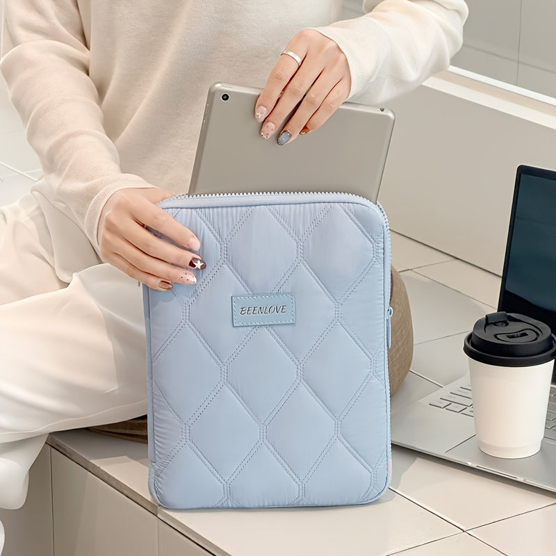 (blue)**BEENLOVE Tablet Storage Bag: 180° Full-Open Independent Compartment, Shockproof & Portable, Multifunctional Design** - Image 3
