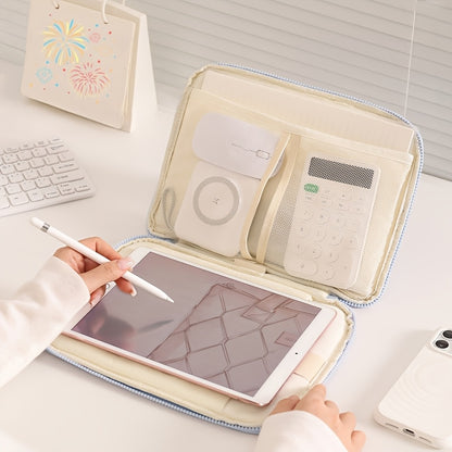 (grey)**BEENLOVE Tablet Storage Bag: 180° Full-Open Independent Compartment, Shockproof & Portable, Multifunctional Design** - Image 8