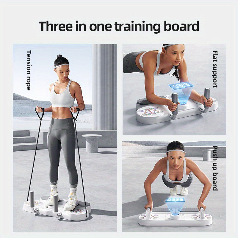 BLACK Three-in-One Training Board: Push-Ups, Planks & Resistance Band Workouts — Your All-in-One Home Fitness Solution - Image 5